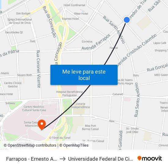 Farrapos - Ernesto Alves [Centro] to Universidade Federal De Ciências Da Saúde map
