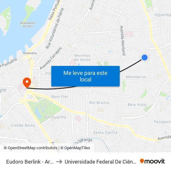 Eudoro Berlink - Artur Rocha to Universidade Federal De Ciências Da Saúde map