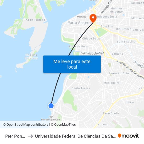 Píer Pontal to Universidade Federal De Ciências Da Saúde map