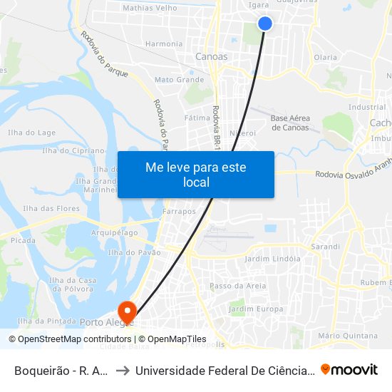 Boqueirão - R. Açucena to Universidade Federal De Ciências Da Saúde map