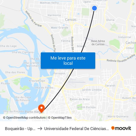 Boqueirão - Upa 24h to Universidade Federal De Ciências Da Saúde map