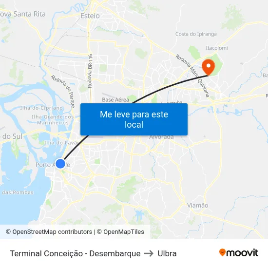 Terminal Conceição - Desembarque to Ulbra map