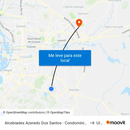 Alcebíades Azeredo Dos Santos - Condomínio Veneza to Ulbra map