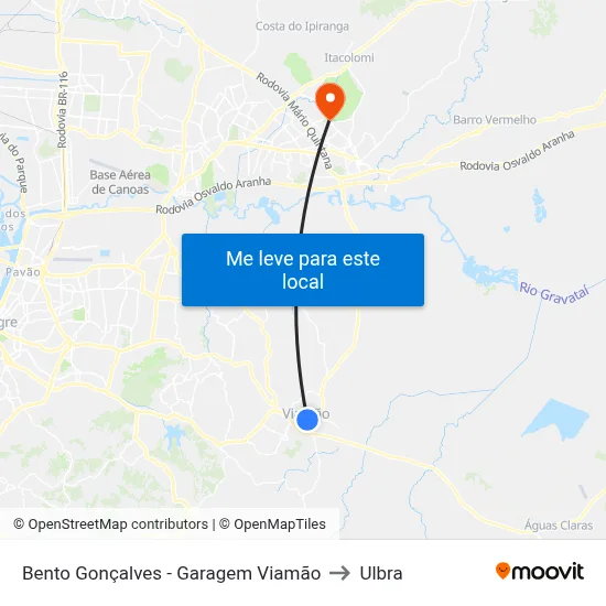Bento Gonçalves - Garagem Viamão to Ulbra map