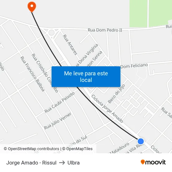 Jorge Amado - Rissul to Ulbra map