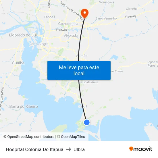 Hospital Colônia De Itapuã to Ulbra map