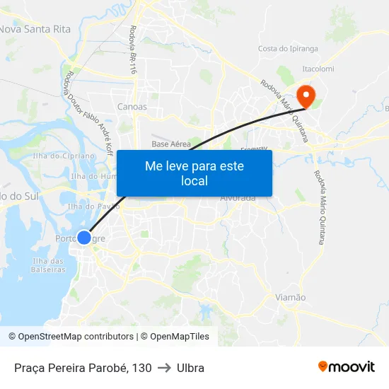 Praça Pereira Parobé, 130 to Ulbra map