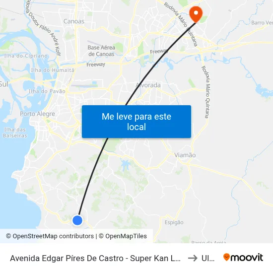 Avenida Edgar Píres De Castro - Super Kan Lotação to Ulbra map