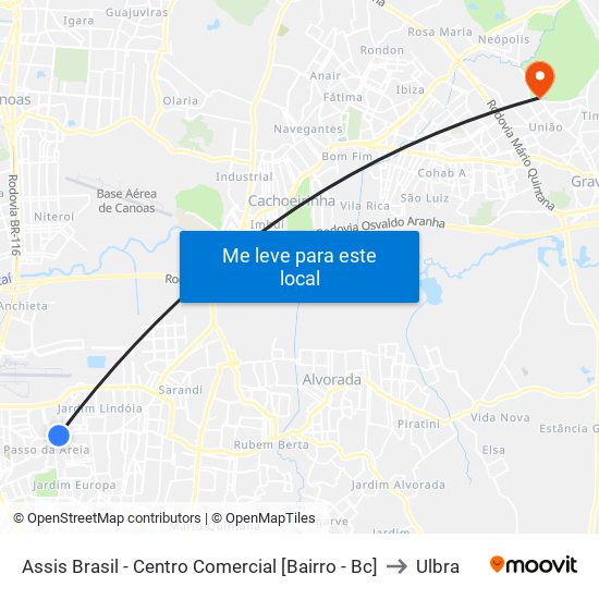 Assis Brasil - Centro Comercial [Bairro - Bc] to Ulbra map
