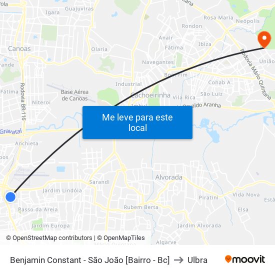 Benjamin Constant - São João [Bairro - Bc] to Ulbra map