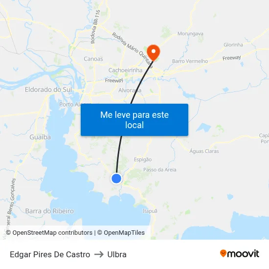 Edgar Pires De Castro to Ulbra map