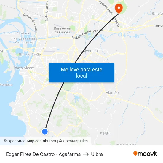 Edgar Pires De Castro - Agafarma to Ulbra map