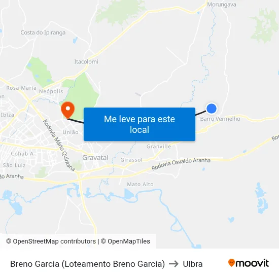 Breno Garcia (Loteamento Breno Garcia) to Ulbra map