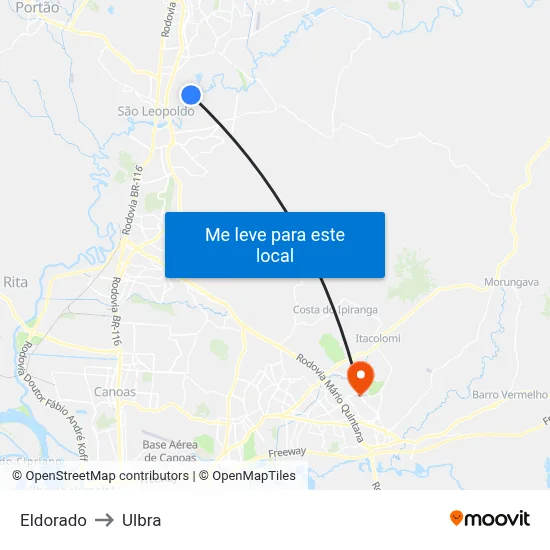 Eldorado to Ulbra map