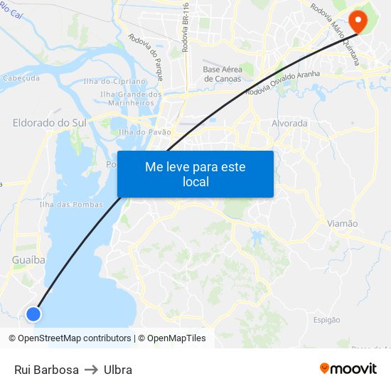 Rui Barbosa to Ulbra map