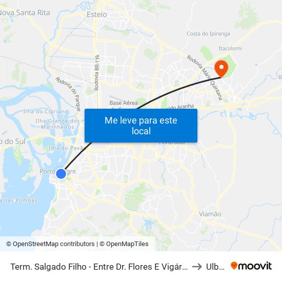 Term. Salgado Filho - Entre Dr. Flores E Vigário to Ulbra map