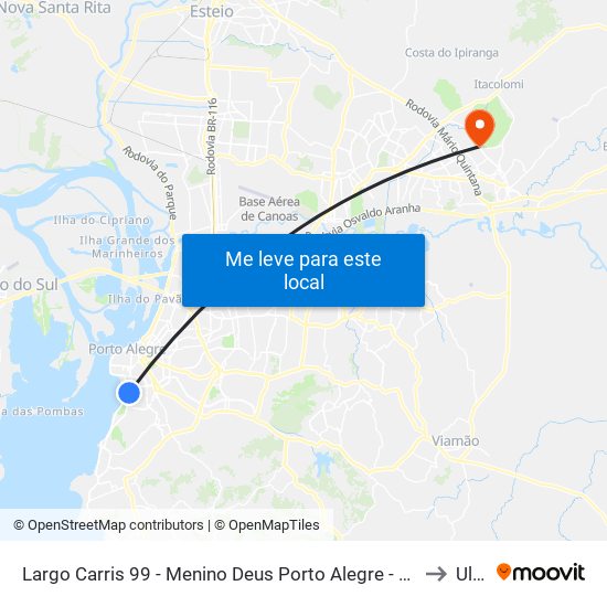 Largo Carris 99 - Menino Deus Porto Alegre - Rs 90110-000 Brasil to Ulbra map