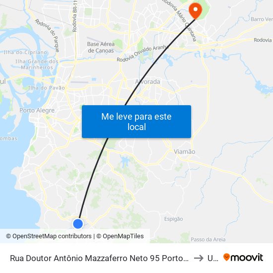 Rua Doutor Antônio Mazzaferro Neto 95 Porto Alegre - Rio Grande Do Sul Brasil to Ulbra map