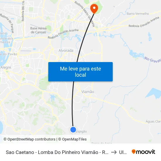 Sao Caetano - Lomba Do Pinheiro Viamão - Rs Brasil to Ulbra map