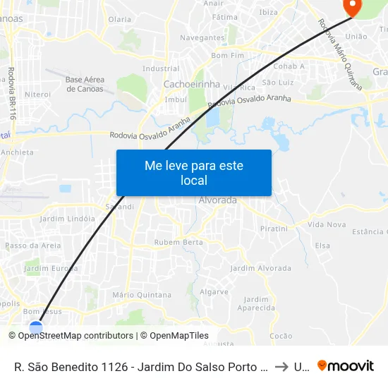 R. São Benedito 1126 - Jardim Do Salso Porto Alegre - Rs 91410-410 Brasil to Ulbra map