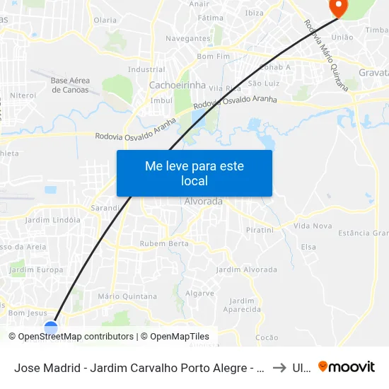 Jose Madrid - Jardim Carvalho Porto Alegre - Rs 90460-080 Brasil to Ulbra map