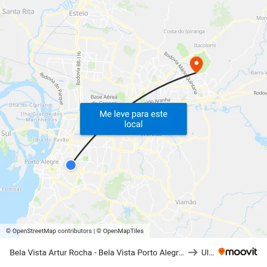 Bela Vista Artur Rocha - Bela Vista Porto Alegre - Rs 90450-170 Brasil to Ulbra map