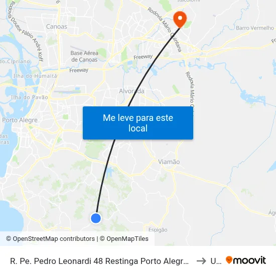 R. Pe. Pedro Leonardi 48 Restinga Porto Alegre - Rio Grande Do Sul 91791-300 Brasil to Ulbra map