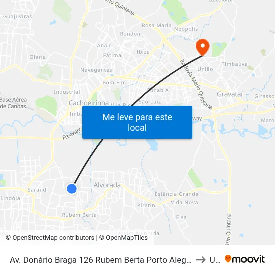 Av. Donário Braga 126 Rubem Berta Porto Alegre - Rio Grande Do Sul 91160-360 Brasil to Ulbra map