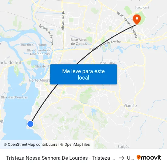 Tristeza Nossa Senhora De Lourdes - Tristeza Porto Alegre - Rs 91920-150 Brasil to Ulbra map