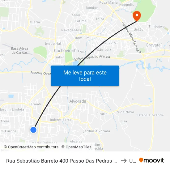 Rua Sebastião Barreto 400 Passo Das Pedras Porto Alegre - Rs 91230-430 Brasil to Ulbra map