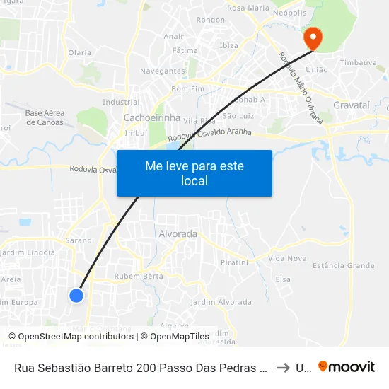 Rua Sebastião Barreto 200 Passo Das Pedras Porto Alegre - Rs 91230-430 Brasil to Ulbra map