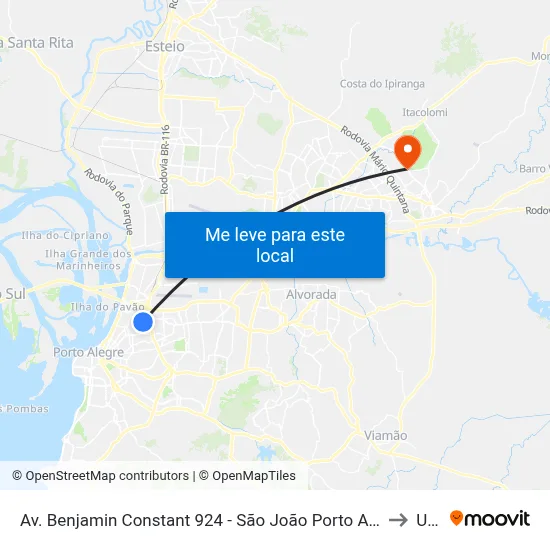 Av. Benjamin Constant 924 - São João Porto Alegre - Rs 90550-003 Brasil to Ulbra map