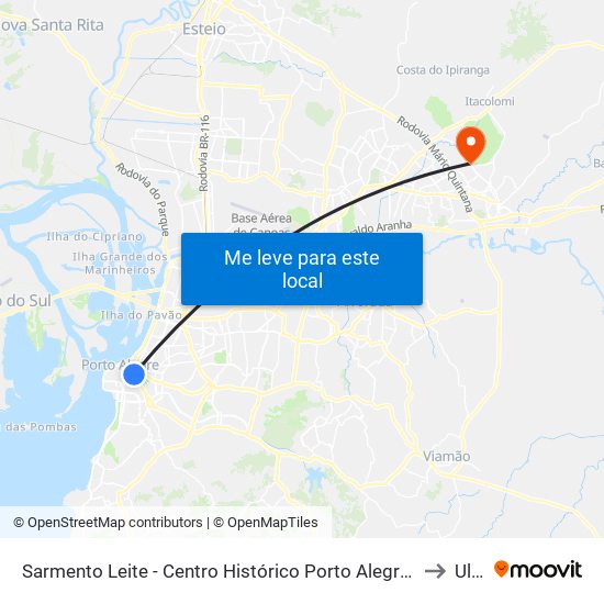 Sarmento Leite - Centro Histórico Porto Alegre - Rs 90050-200 Brasil to Ulbra map