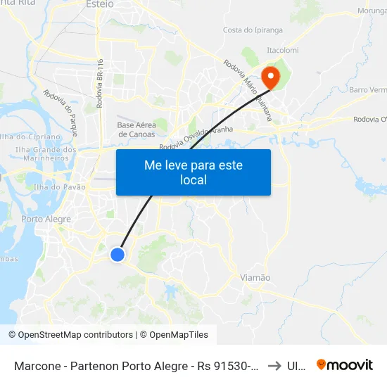 Marcone - Partenon Porto Alegre - Rs 91530-160 Brasil to Ulbra map
