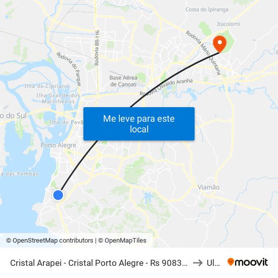 Cristal Arapei - Cristal Porto Alegre - Rs 90830-582 Brasil to Ulbra map