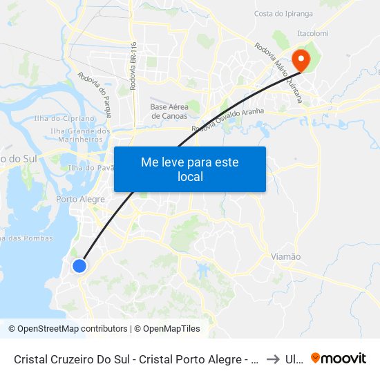 Cristal Cruzeiro Do Sul - Cristal Porto Alegre - Rs 90830-582 Brasil to Ulbra map