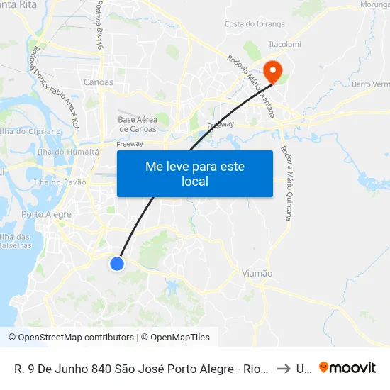 R. 9 De Junho 840 São José Porto Alegre - Rio Grande Do Sul 91520-610 Brasil to Ulbra map