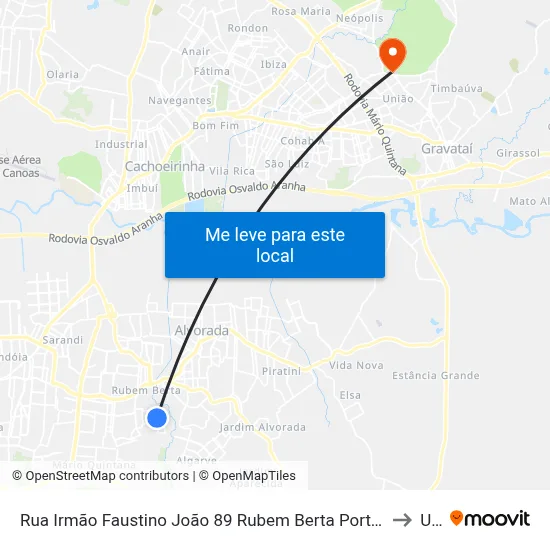 Rua Irmão Faustino João 89 Rubem Berta Porto Alegre - Rio Grande Do Sul 91250 Brasil to Ulbra map
