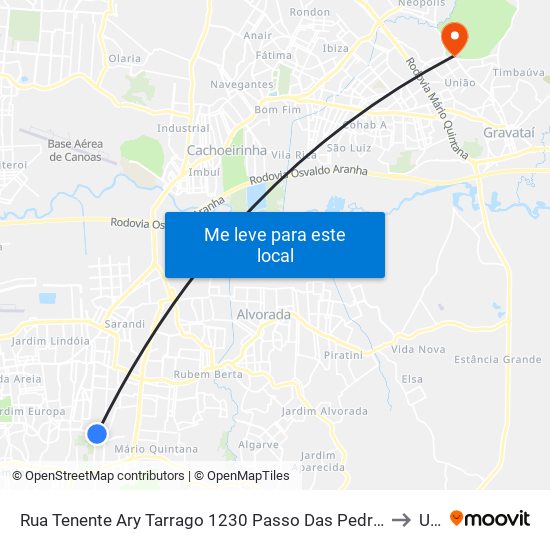 Rua Tenente Ary Tarrago 1230 Passo Das Pedras Porto Alegre - Rs 91510-390 Brasil to Ulbra map