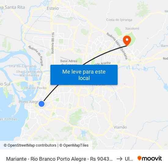 Mariante - Rio Branco Porto Alegre - Rs 90430-180 Brasil to Ulbra map