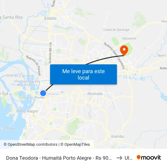 Dona Teodora - Humaitá Porto Alegre - Rs 90240-001 Brasil to Ulbra map