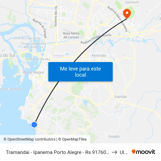Tramandai - Ipanema Porto Alegre - Rs 91760-050 Brasil to Ulbra map