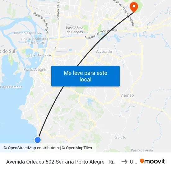 Avenida Orleães 602 Serraria Porto Alegre - Rio Grande Do Sul 91770-620 Brasil to Ulbra map