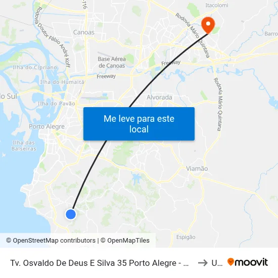 Tv. Osvaldo De Deus E Silva 35 Porto Alegre - Rio Grande Do Sul 91750-710 Brasil to Ulbra map