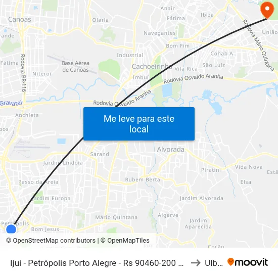 Ijui - Petrópolis Porto Alegre - Rs 90460-200 Brasil to Ulbra map