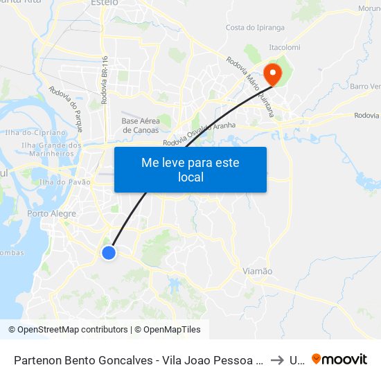 Partenon Bento Goncalves - Vila Joao Pessoa Porto Alegre - Rs 90650-002 Brasil to Ulbra map