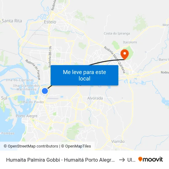 Humaita Palmira Gobbi - Humaitá Porto Alegre - Rs 90250-210 Brasil to Ulbra map