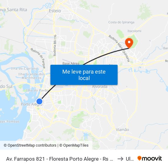 Av. Farrapos 821 - Floresta Porto Alegre - Rs 90220-004 Brasil to Ulbra map