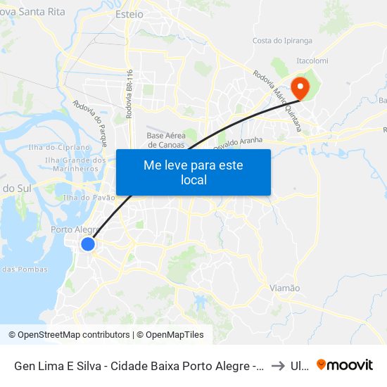 Gen Lima E Silva - Cidade Baixa Porto Alegre - Rs 90050-340 Brasil to Ulbra map