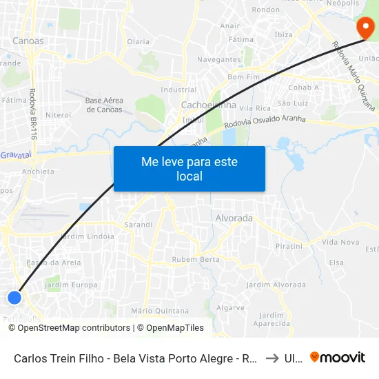Carlos Trein Filho - Bela Vista Porto Alegre - Rs 90450-010 Brasil to Ulbra map